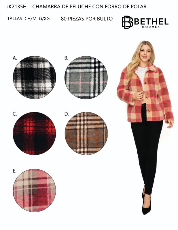 Chamarra de peluche con forro polar-JK2135H