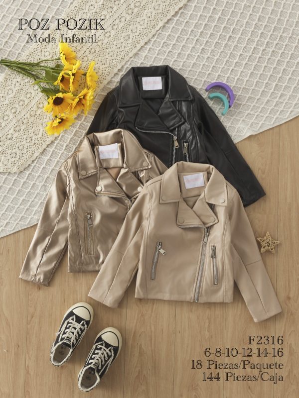 Chamarra infantil tipo piel-F2316
