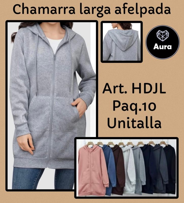 Chamarra larga afelpada Aura-HDJL