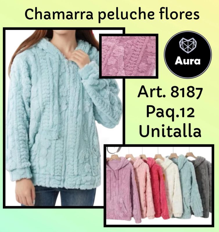 Chamarra peluche flores-8187