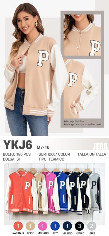 Chamarra tipo universitaria-YKJ6