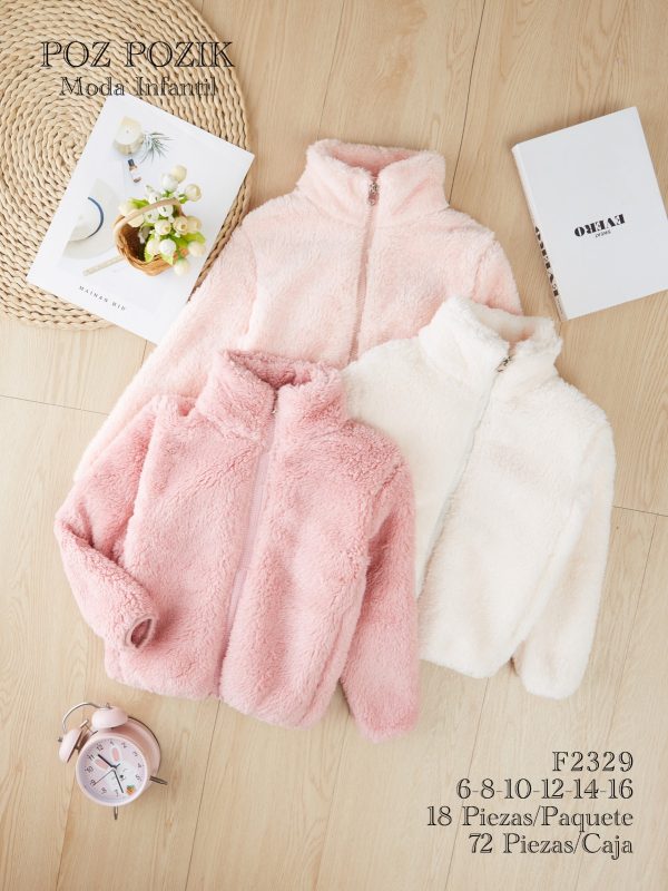 Chamarras afelpadas para niña-F2329