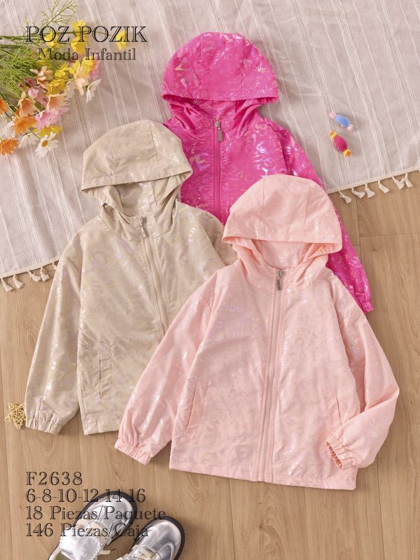 Chamarras con capucha para niña-F2638