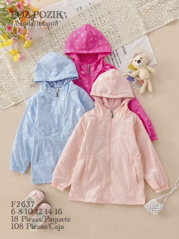 Chamarras infantiles con estampado de Love-F2637