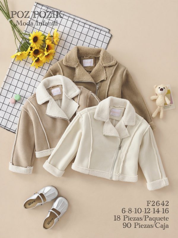 Chaquetas de niña con forro de borrega-F2642