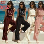 Conjunto crop top y pantalón palazzo-YY2327 - 2