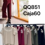 Conjunto de dos piezas con detalles bordados-QQ851 - 2