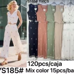 Conjunto de Top y Pantalón con Bordados-YS185 - 1