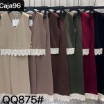 Conjunto Chaleco con falda y encaje-QQ875 - 1