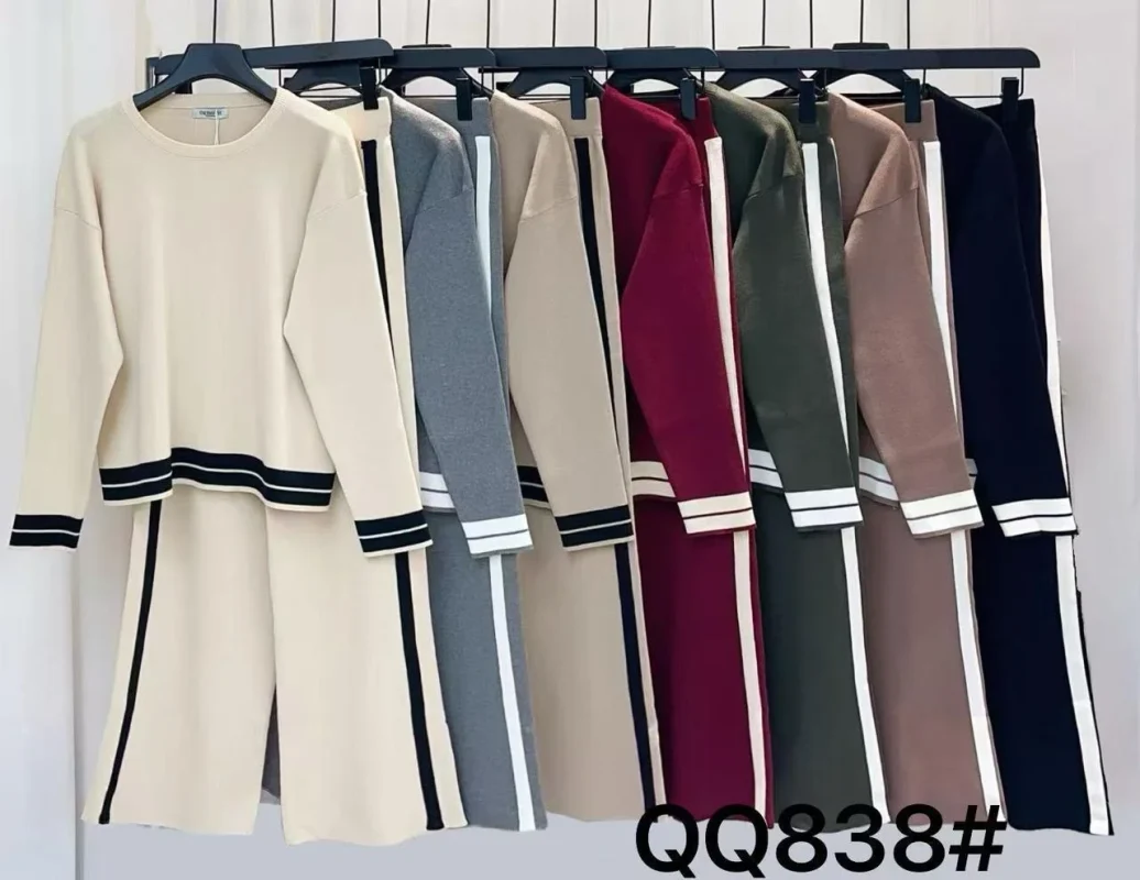 Conjunto de dos piezas con rayas laterales-QQ838