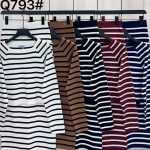 Conjunto de falda y blusa a rayas-QQ793 - 7