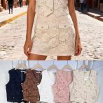 Conjunto chaleco y falda de encaje-YS276 - 2