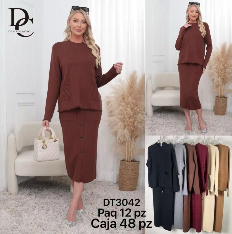 Conjunto de falda y suéter-DT3042