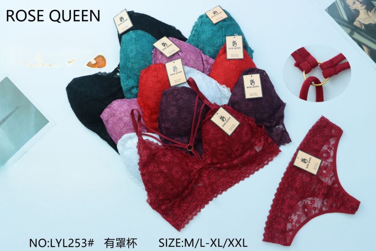 Conjunto de lencería de encaje-LYL253