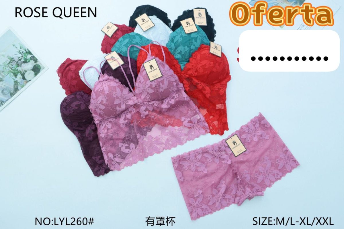 Conjunto de lencería de encaje-LYL260