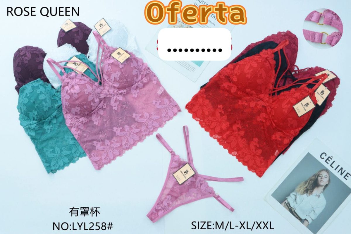 Conjunto de lencería de encaje-LYL258#