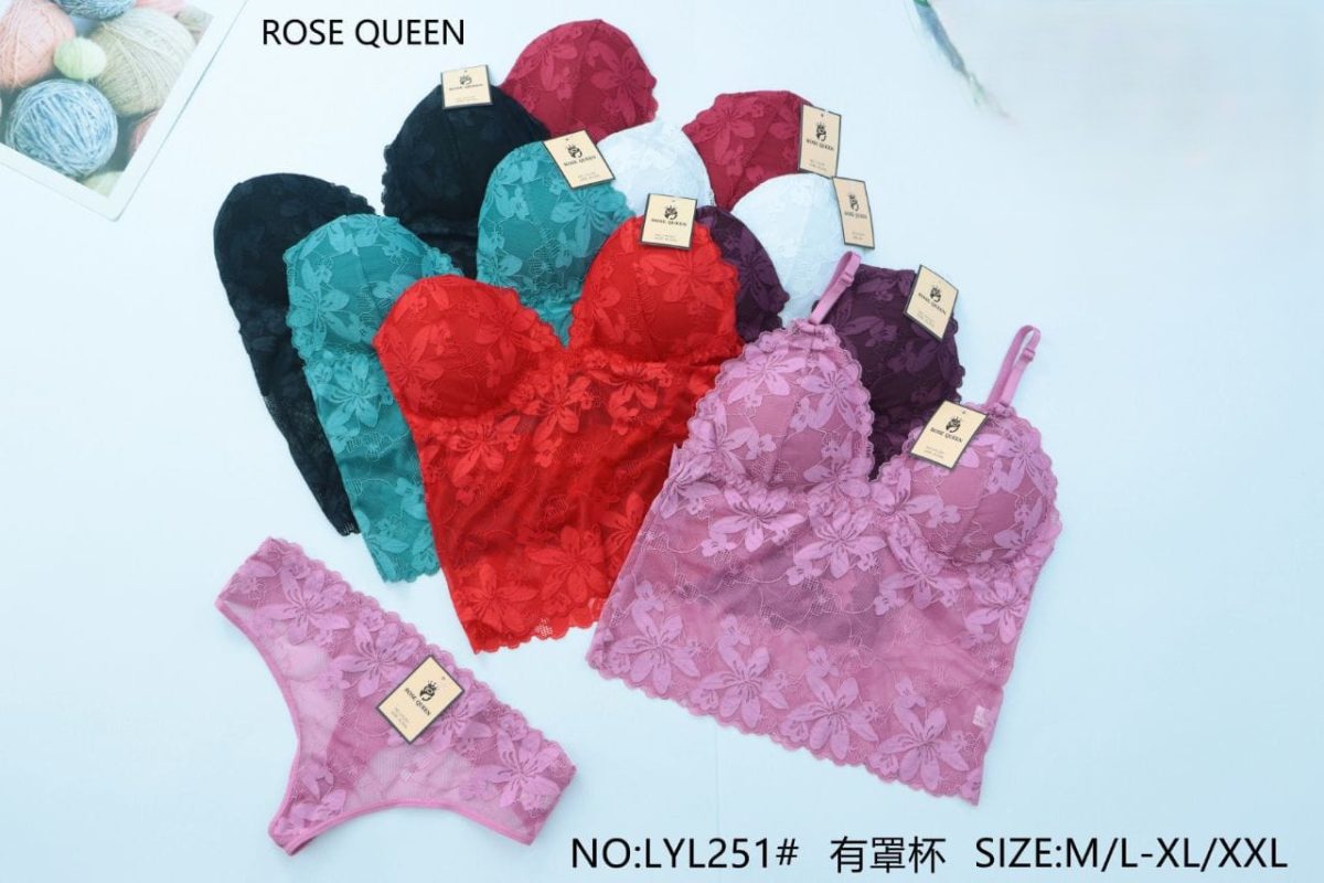 Conjunto de lencería floral-LYL251