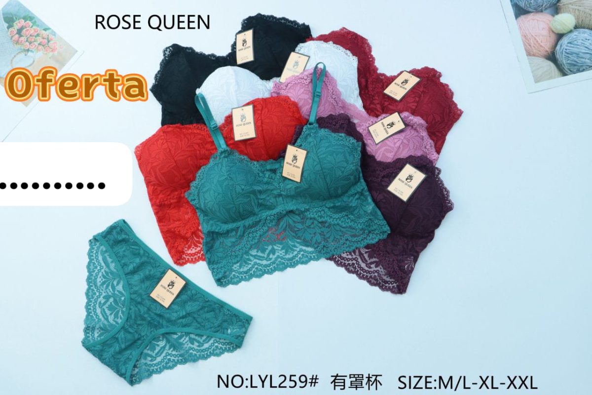 Conjunto de lencería Rose Queen-LYL259#