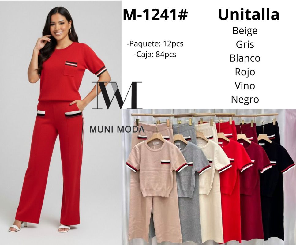 Conjunto de pantalón y blusa-M-1241