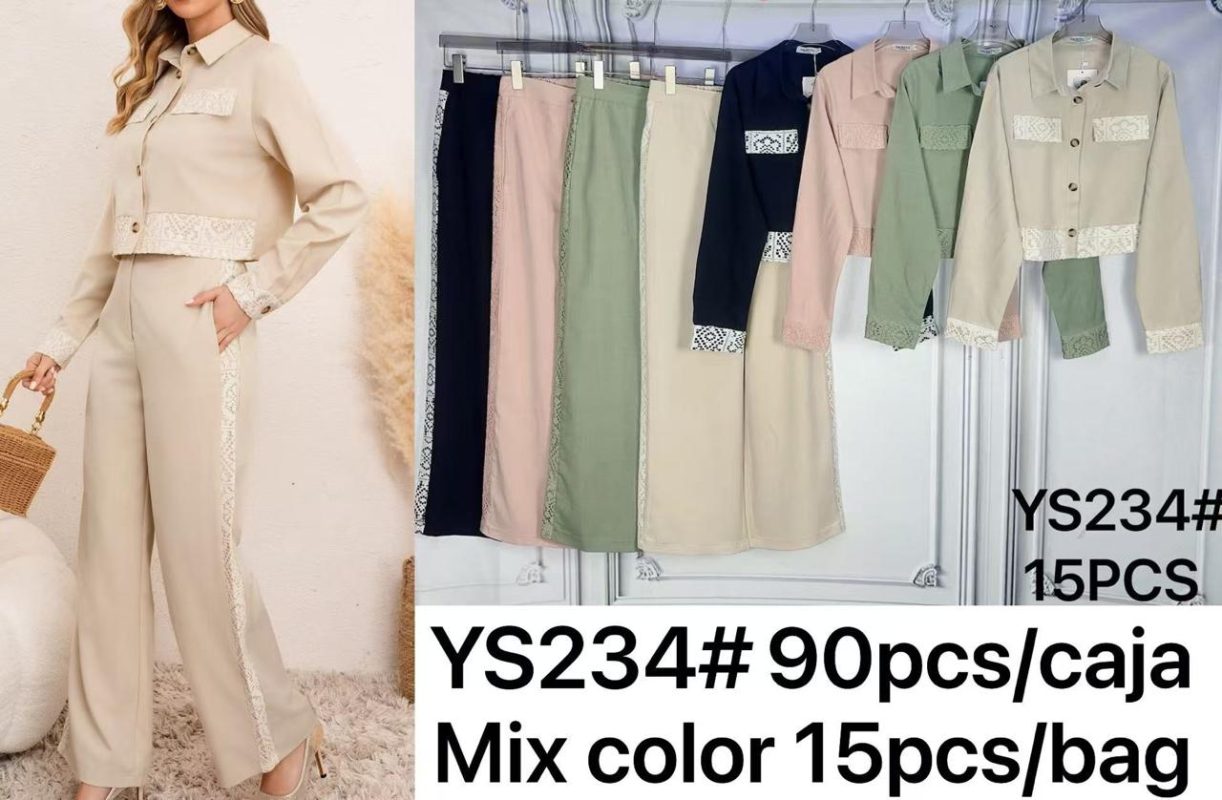 Conjunto de pantalón y camisa con detalles-YS234