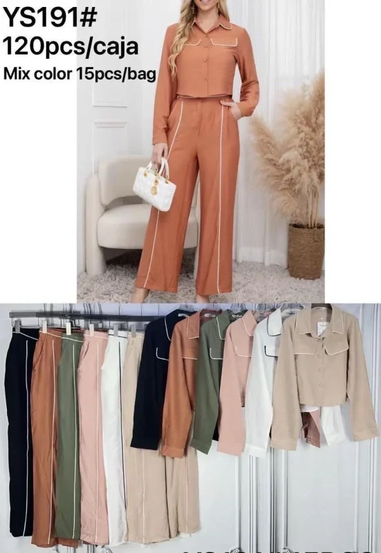 Conjunto de pantalón y camisa de mujer-YS191