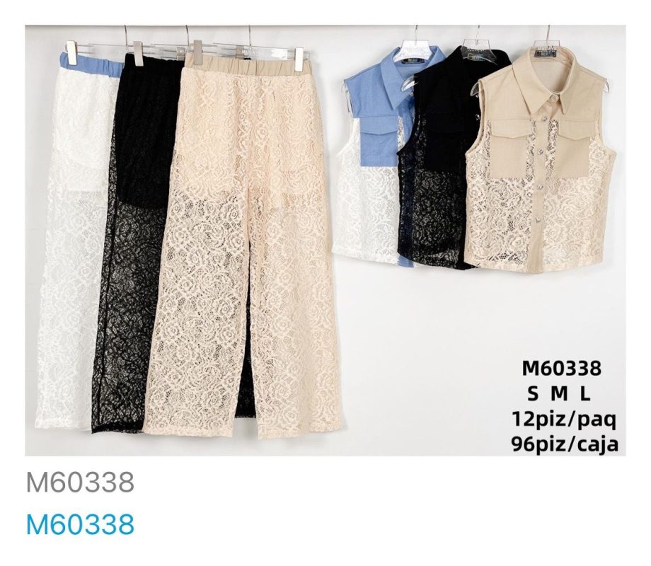 Conjunto de Pantalón y Chaleco de Encaje-M60338