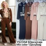 Conjunto de pantalón y chaqueta con ribete-YS235 - 1