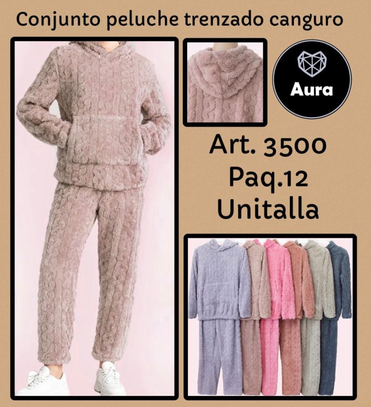 Conjunto de peluche trenzado canguro-3500