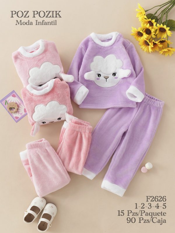 Conjunto de pijama infantil de oveja-F2626