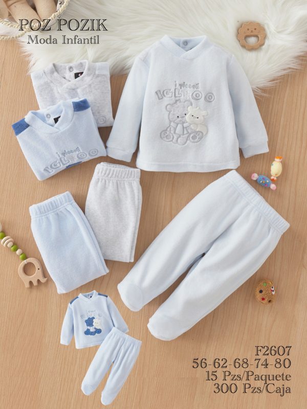 Conjunto de ropa infantil con ositos-F2607