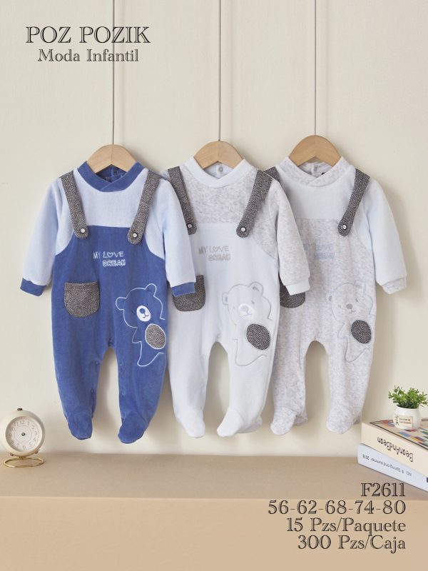 Conjunto de ropa para bebé con diseño de oso-F2611