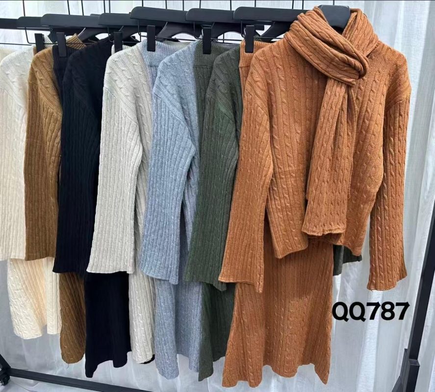 Conjunto de suéter y falda-QQ787