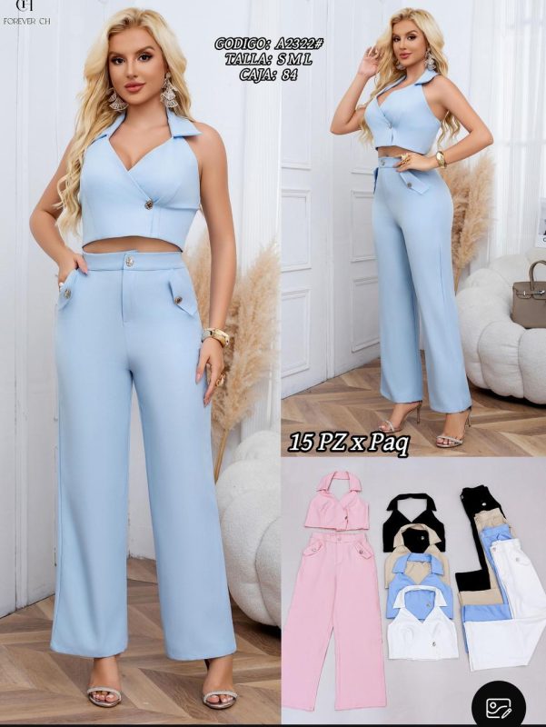 Conjunto de top y pantalón-A2322