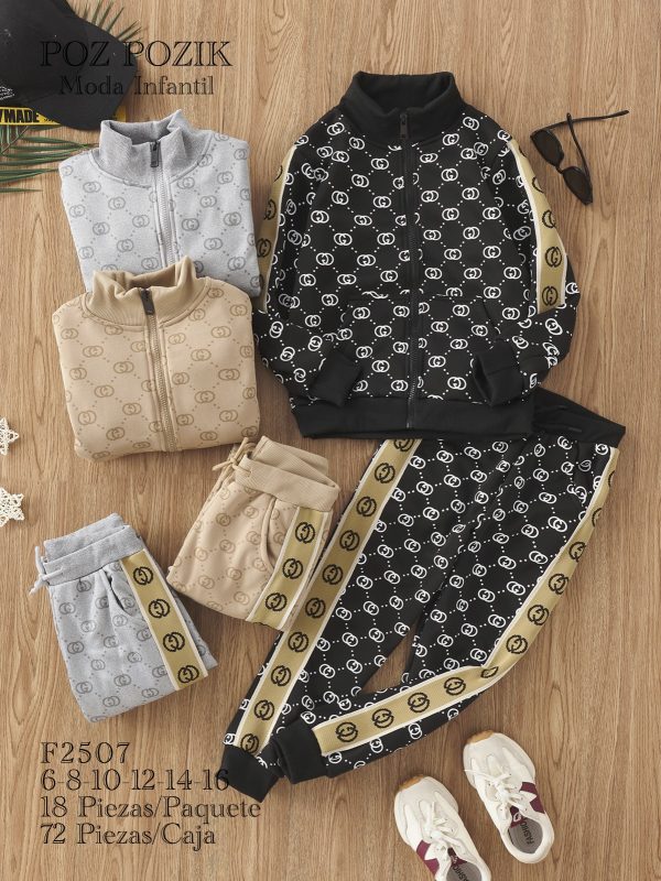 Conjunto deportivo infantil estampado-F2507