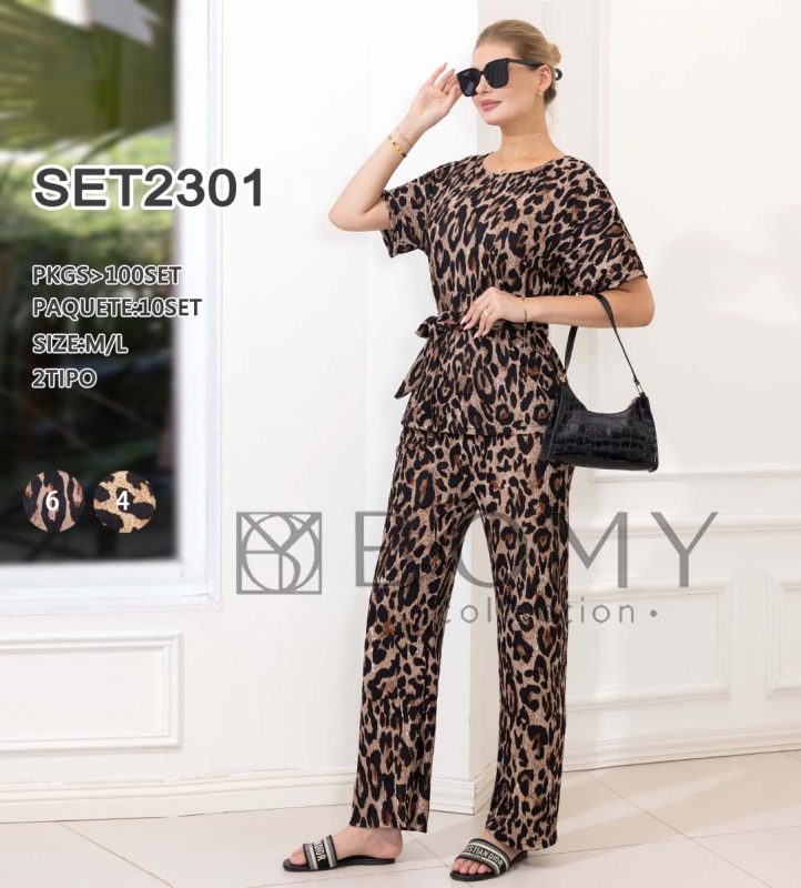 Conjunto estampado animal print-SET2301
