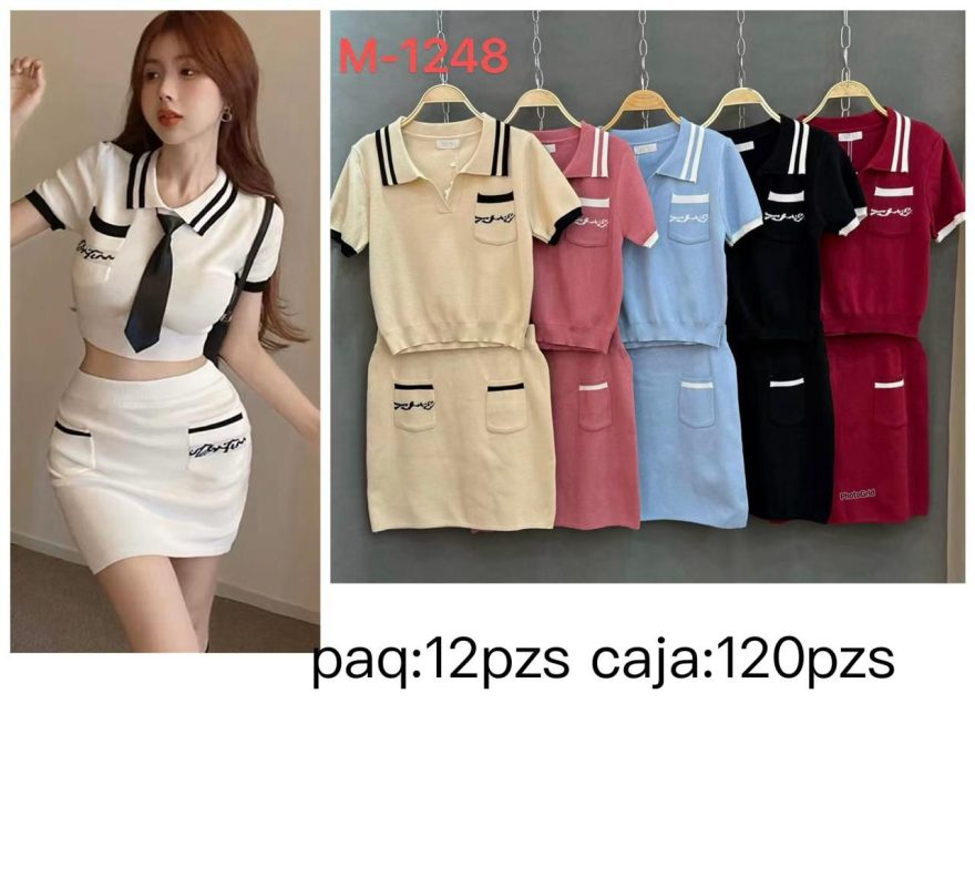 Conjunto falda y top estilo colegiala-M-1248