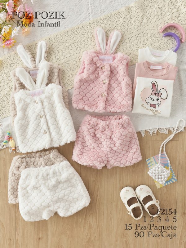 Conjunto Infantil con Chaleco de Conejo-F2154