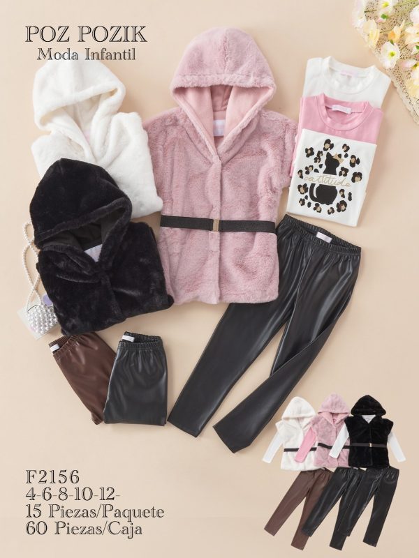 Conjunto Infantil con Chaleco y Leggings-F2156