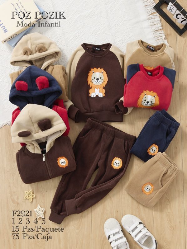 Conjunto infantil con diseño de león-F2921