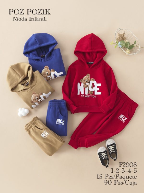 Conjunto infantil con oso-F2908