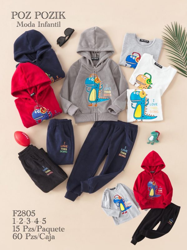 Conjunto Infantil Moda Dinosaurio-F2805