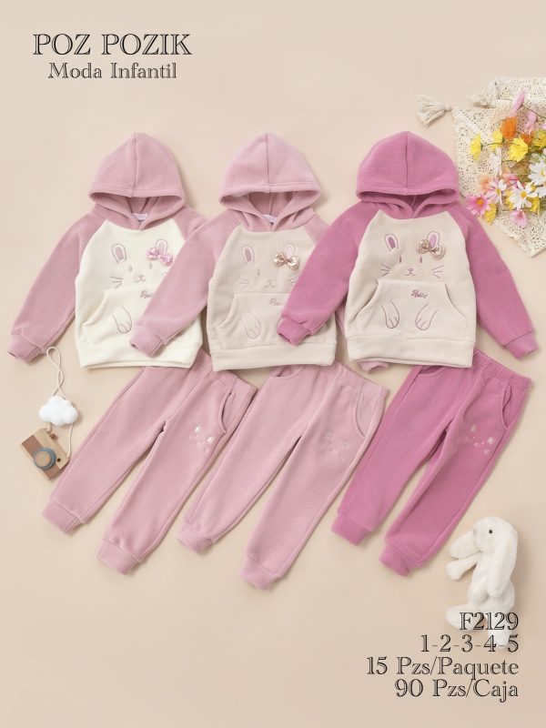 Conjunto Infantil Sudadera y Pantalón Diseño Conejo-F2129
