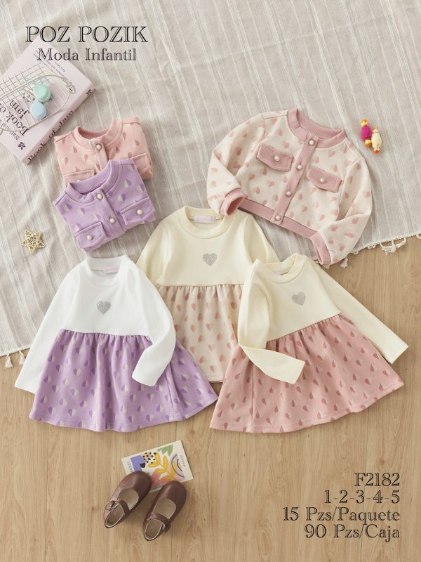 Conjunto infantil vestido y chaqueta-F2182