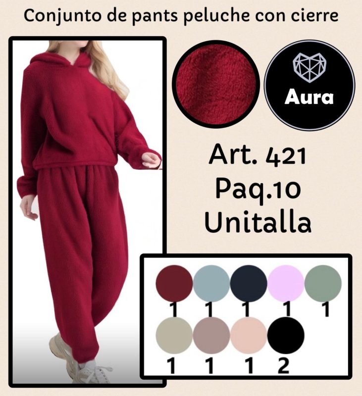 Conjunto pants peluche con cierre-421