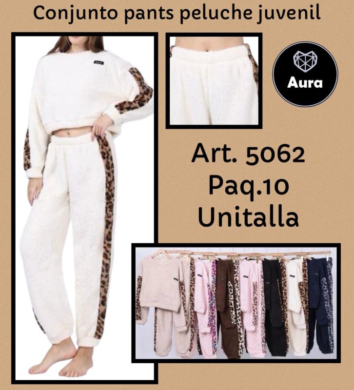 Conjunto pants peluche juvenil-5062