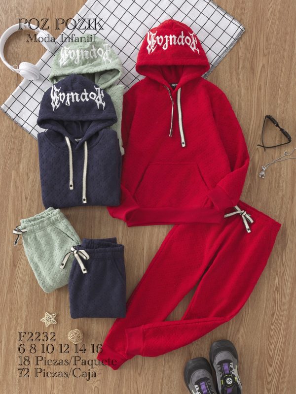 Conjunto pants y sudadera infantil-F2232