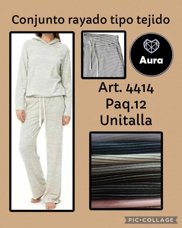 Conjunto rayado Aura-4414
