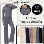 Conjunto tejido de punto cuello semialto-L10 - 1