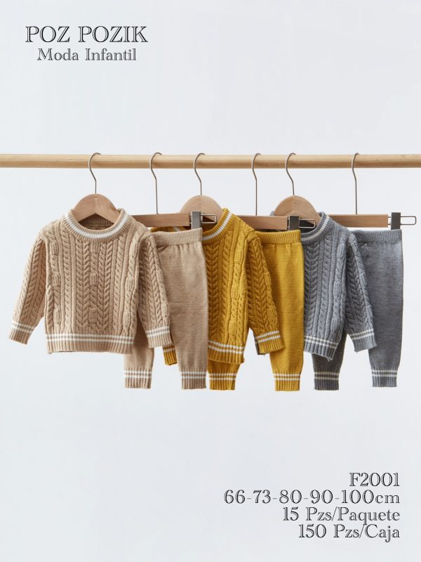 Conjuntos de suéter y pantalón infantil-F2001