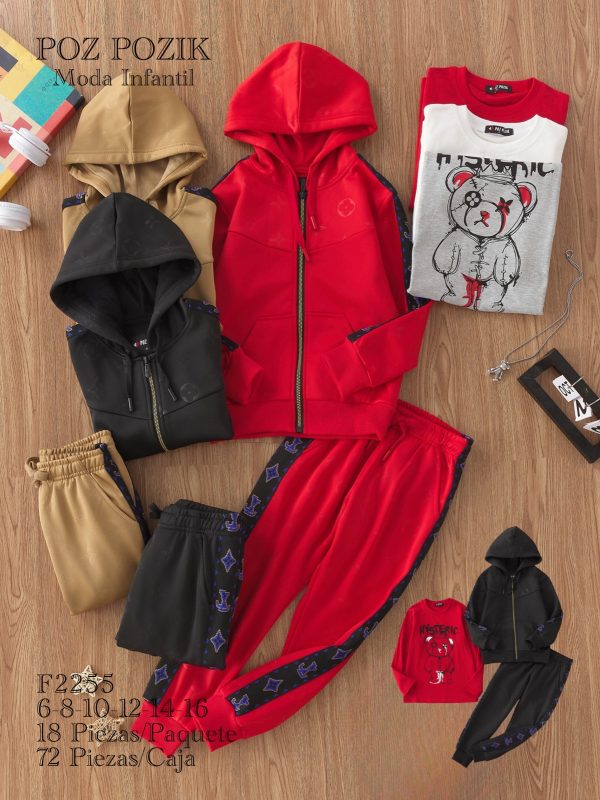 Conjuntos infantiles con sudadera y pantalón-F2255